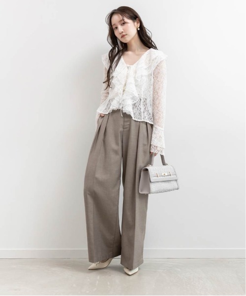 RANDA(ランダ)の「ラッフルレースフリルブラウス(シャツ/ブラウス・レディース・ブラック/ブルー/ホワイト・FREE)」の8枚目の写真