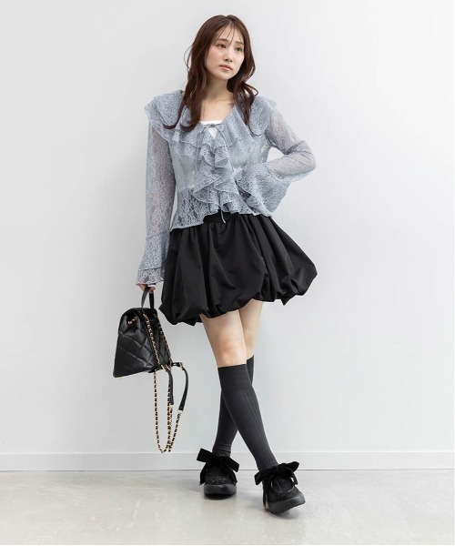 RANDA(ランダ)の「ラッフルレースフリルブラウス(シャツ/ブラウス・レディース・ブラック/ブルー/ホワイト・FREE)」の16枚目の写真