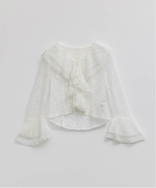 RANDA(ランダ)の「ラッフルレースフリルブラウス(シャツ/ブラウス・レディース・ブラック/ブルー/ホワイト・FREE)」の19枚目の写真