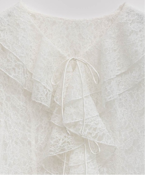 RANDA(ランダ)の「ラッフルレースフリルブラウス(シャツ/ブラウス・レディース・ブラック/ブルー/ホワイト・FREE)」の21枚目の写真