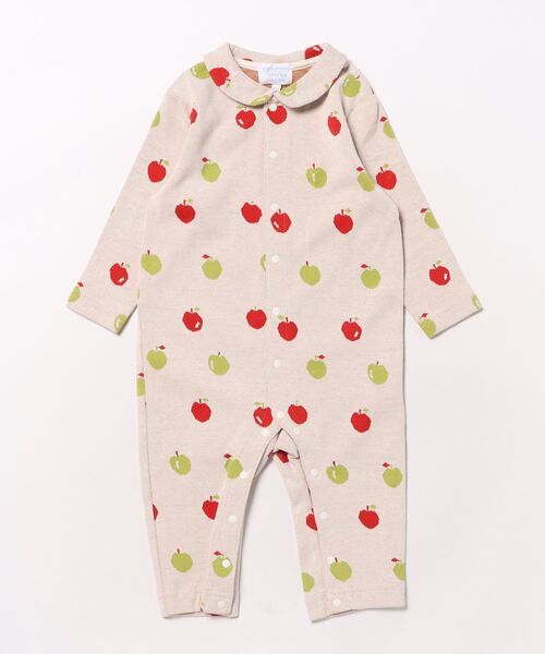 HAKKA BABY（ハッカベビー）の「[ベビー]フルーツジャカード長袖カバーオール（ロンパース・キッズ・キナリ/ピンク・80ｃｍ/70cm）」の2枚目の写真