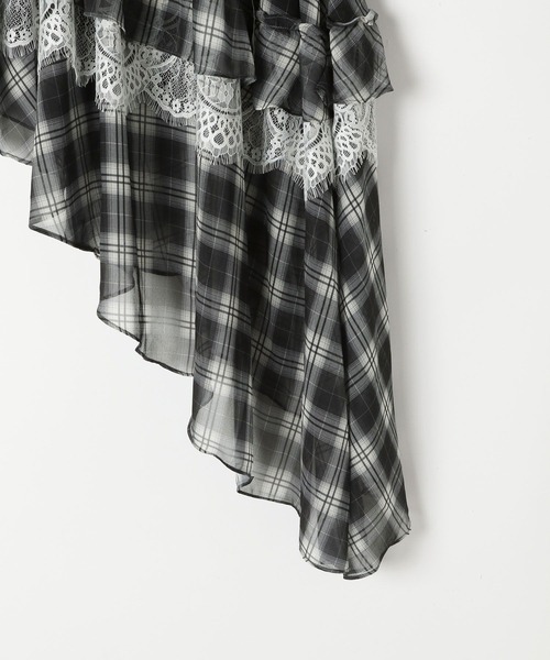 3.3 Field Trip （3.3フィールドトリップ）の「3.3 Field Trip／チェックイレヘムレイヤードスカート（スカート・レディース・ブラック/ブラウン・FREE）」の5枚目の写真