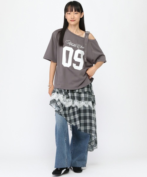 3.3 Field Trip （3.3フィールドトリップ）の「3.3 Field Trip／チェックイレヘムレイヤードスカート（スカート・レディース・ブラック/ブラウン・FREE）」の15枚目の写真