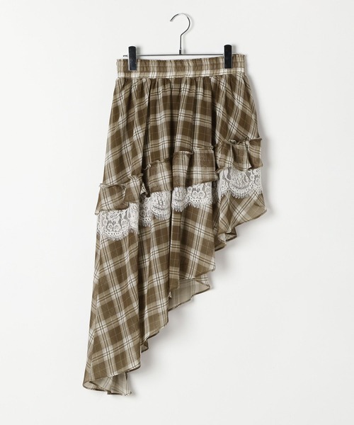 3.3 Field Trip （3.3フィールドトリップ）の「3.3 Field Trip／チェックイレヘムレイヤードスカート（スカート・レディース・ブラック/ブラウン・FREE）」の10枚目の写真