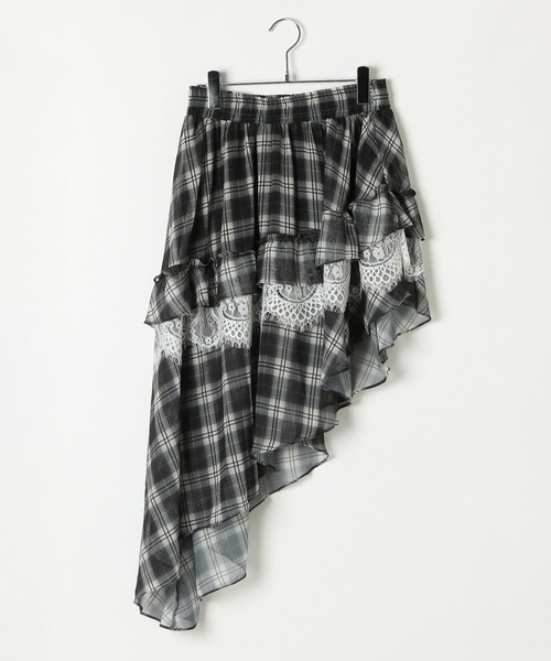 3.3 Field Trip （3.3フィールドトリップ）の「3.3 Field Trip／チェックイレヘムレイヤードスカート（スカート・レディース・ブラック/ブラウン・FREE）」の9枚目の写真