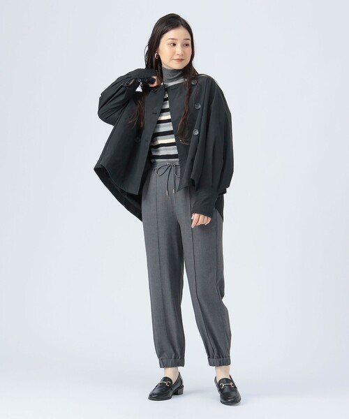 BEAMS HEART（ビームスハート）の「ウール ライク ジョグ パンツ（スラックス・レディース・グレー/ブラック・SMALL/MEDIUM）」の4枚目の写真