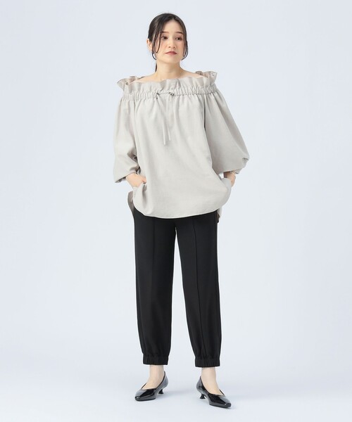 BEAMS HEART（ビームスハート）の「ウール ライク ジョグ パンツ（スラックス・レディース・グレー/ブラック・SMALL/MEDIUM）」の7枚目の写真