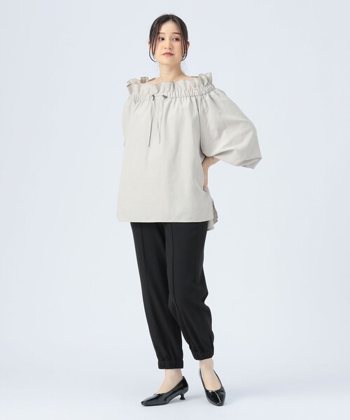 BEAMS HEART（ビームスハート）の「ウール ライク ジョグ パンツ（スラックス・レディース・グレー/ブラック・SMALL/MEDIUM）」の8枚目の写真