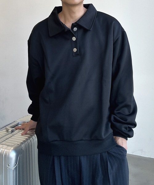UNDERSTATEMENTs（アンダーステイトメント）の「【ユニセックス】シルバーボタンポロシャツ（ポロシャツ・メンズ・グレー/ブラック・MEDIUM/LARGE）」の13枚目の写真