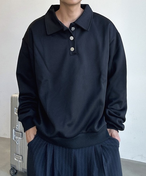 UNDERSTATEMENTs（アンダーステイトメント）の「【ユニセックス】シルバーボタンポロシャツ（ポロシャツ・メンズ・グレー/ブラック・MEDIUM/LARGE）」の15枚目の写真