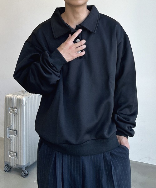 UNDERSTATEMENTs（アンダーステイトメント）の「【ユニセックス】シルバーボタンポロシャツ（ポロシャツ・メンズ・グレー/ブラック・MEDIUM/LARGE）」の16枚目の写真