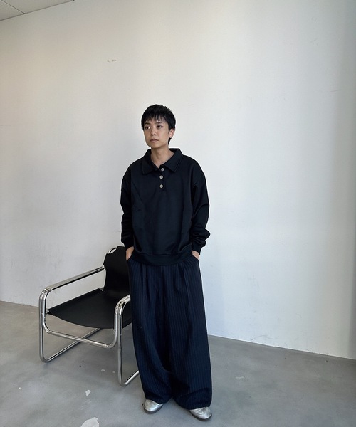 UNDERSTATEMENTs（アンダーステイトメント）の「【ユニセックス】シルバーボタンポロシャツ（ポロシャツ・メンズ・グレー/ブラック・MEDIUM/LARGE）」の18枚目の写真