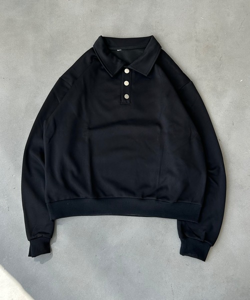 UNDERSTATEMENTs（アンダーステイトメント）の「【ユニセックス】シルバーボタンポロシャツ（ポロシャツ・メンズ・グレー/ブラック・MEDIUM/LARGE）」の3枚目の写真