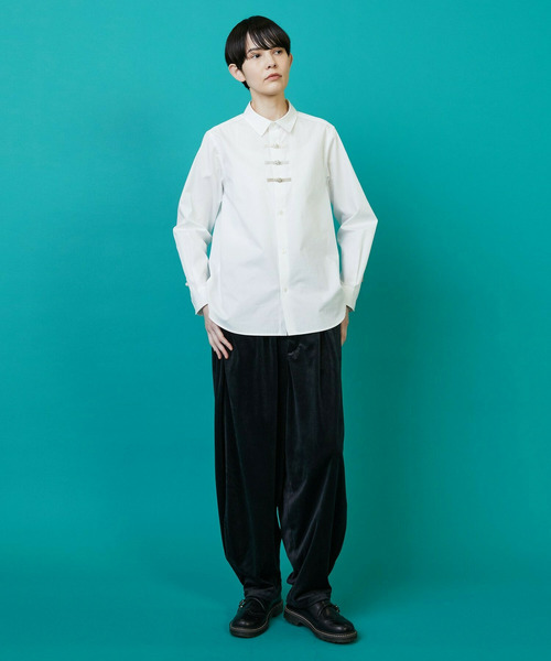 FRAPBOIS（フラボア）の「オリエーシャツ（シャツ/ブラウス・レディース・ブラック/ホワイト・1/2）」の12枚目の写真