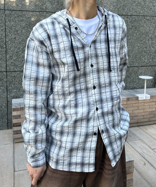 セール】フード付きチェックパーカー（パーカー）｜B.R.U（ブル）の