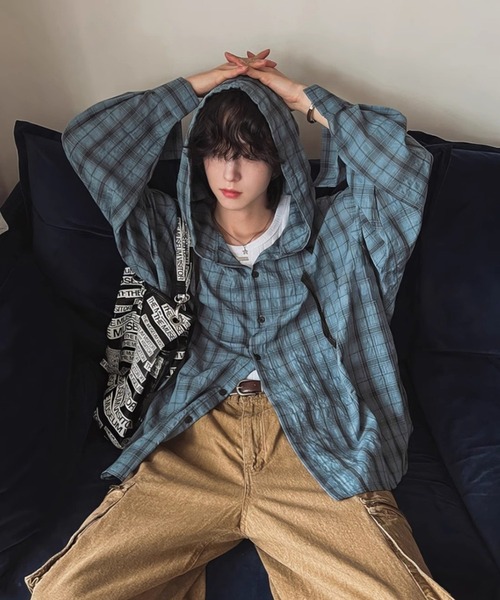 セール】フード付きチェックパーカー（パーカー）｜B.R.U（ブル）の