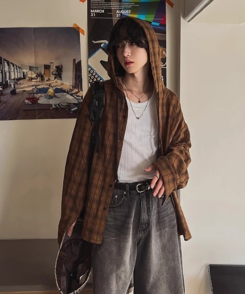 セール】フード付きチェックパーカー（パーカー）｜B.R.U（ブル）の