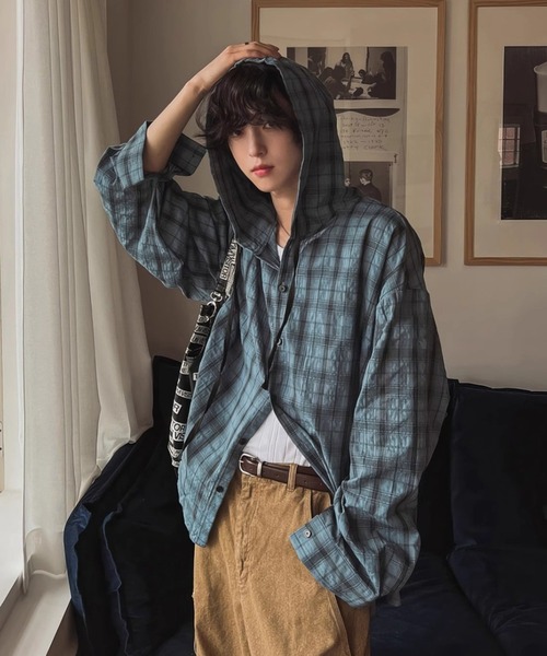 B.R.U（ブル）の「フード付きチェックパーカー（パーカー）」 - WEAR