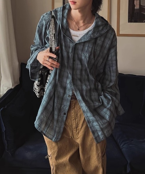 セール】フード付きチェックパーカー（パーカー）｜B.R.U（ブル）の