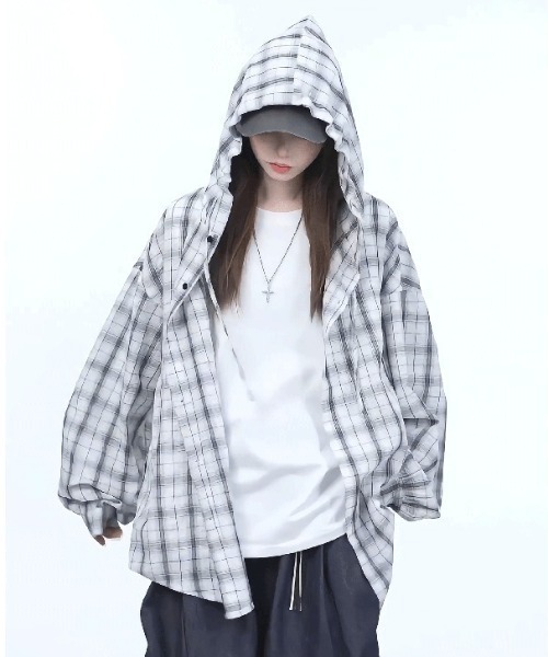 セール】フード付きチェックパーカー（パーカー）｜B.R.U（ブル）の