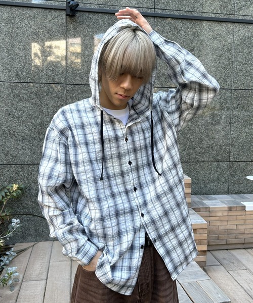 セール】フード付きチェックパーカー（パーカー）｜B.R.U（ブル）の