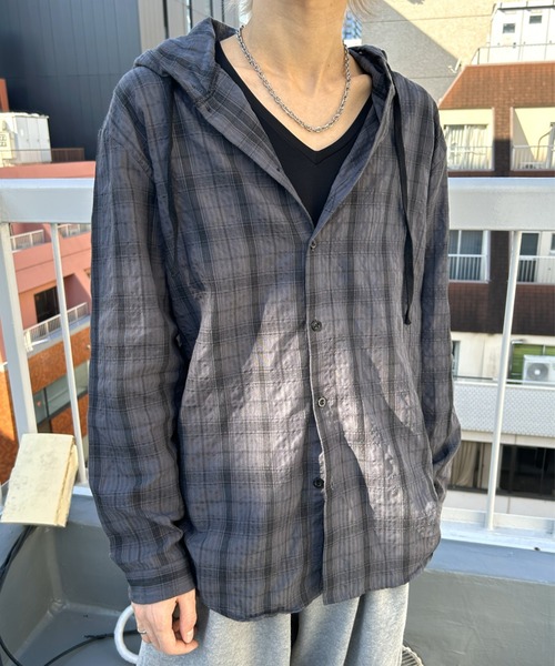 y2k 平成 グランジ BUFFALO BOBS フード付きチェックパーカー セール】チェック柄フード付きシャツ（パーカー）｜FreeZone（フリー