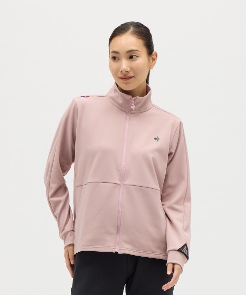le coq sportif(ルコックスポルティフ)の「【ルコックスポルティフ】吸汗/ストレッチ/UVカットEssentialジャージジャケット(ジャージ・レディース・ネイビー/ピンク・XL/L/M/S)」の2枚目の写真