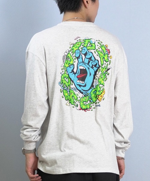 SANTA CRUZ(サンタクルーズ)の「【限定】SANTACRUZ/サンタクルーズ 長袖Tシャツ/ロンT バックプリント 502254402(Tシャツ/カットソー・メンズ・シルバーグレー/ライトブラック・L/M/XL)」の2枚目の写真