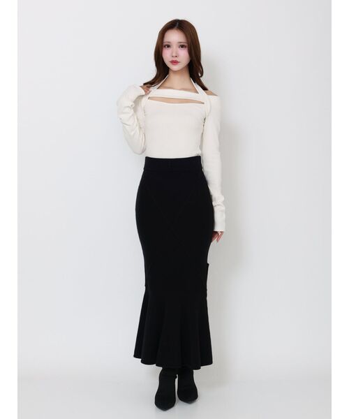 EATME（イートミー）の「【SETUP着用可】クロスケーブルニットスカート（スカート・レディース・オレンジ/オフホワイト/グレー/ブラック・FREE）」の11枚目の写真