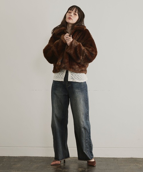 ELLEgirl（エルガール）の「ブルージュデニムパンツ（デニムパンツ・レディース・インディゴブルー/ブラウン・S/M/L）」の5枚目の写真