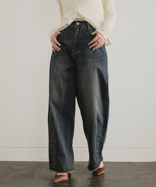 ELLEgirl（エルガール）の「ブルージュデニムパンツ（デニムパンツ・レディース・インディゴブルー/ブラウン・S/M/L）」の11枚目の写真