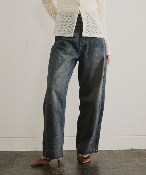 ELLEgirl（エルガール）の「ブルージュデニムパンツ（デニムパンツ・レディース・インディゴブルー/ブラウン・S/M/L）」の15枚目の写真