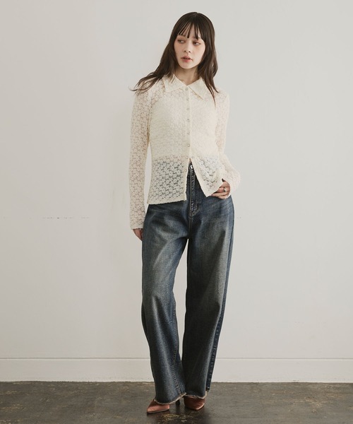 ELLEgirl（エルガール）の「ブルージュデニムパンツ（デニムパンツ・レディース・インディゴブルー/ブラウン・S/M/L）」の9枚目の写真