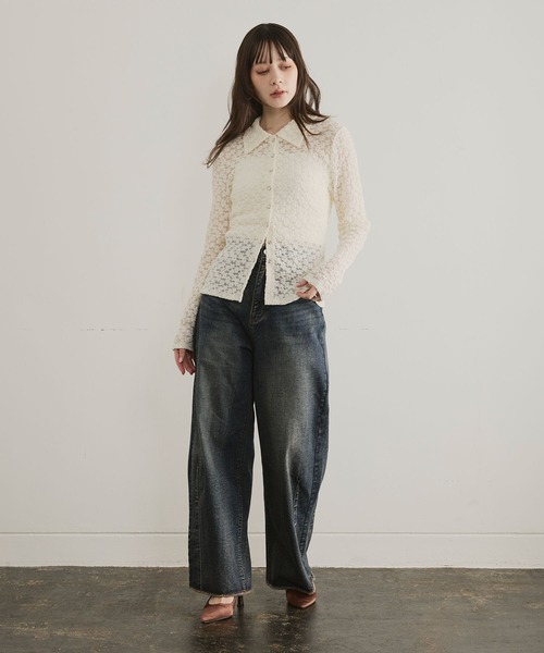 ELLEgirl（エルガール）の「ブルージュデニムパンツ（デニムパンツ・レディース・インディゴブルー/ブラウン・S/M/L）」の10枚目の写真