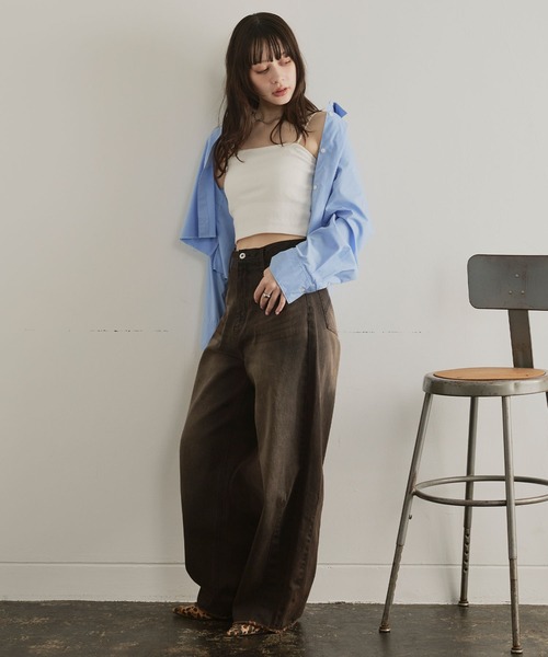 ELLEgirl（エルガール）の「ブルージュデニムパンツ（デニムパンツ・レディース・インディゴブルー/ブラウン・S/M/L）」の18枚目の写真