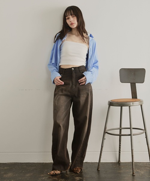 ELLEgirl（エルガール）の「ブルージュデニムパンツ（デニムパンツ・レディース・インディゴブルー/ブラウン・S/M/L）」の20枚目の写真