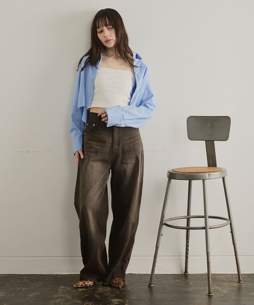 ELLEgirl（エルガール）の「ブルージュデニムパンツ（デニムパンツ・レディース・インディゴブルー/ブラウン・S/M/L）」の21枚目の写真