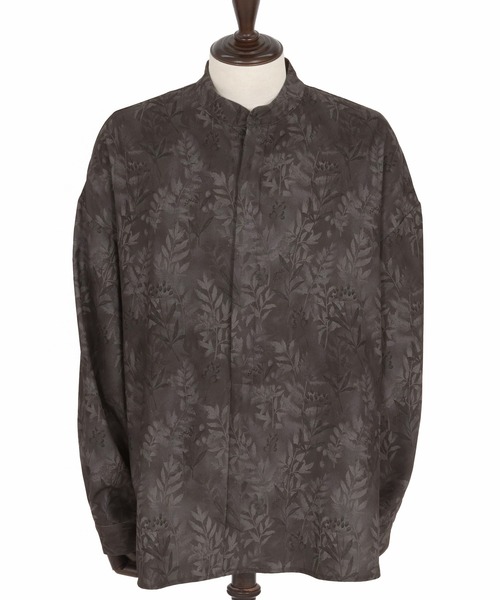 Jih Nunc（ジーヌンク）の「ms6212-リーフ総柄スタンドカラープルオーバーシャツ(JIH-R1142)（シャツ/ブラウス・メンズ・ベージュ/チャコール・L/M/S）」の17枚目の写真