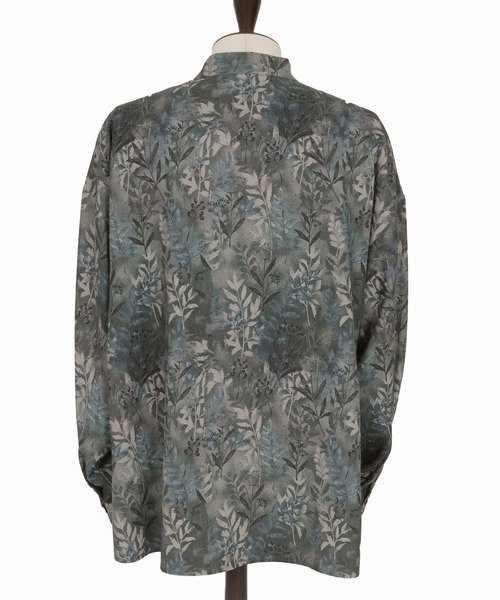 Jih Nunc（ジーヌンク）の「ms6212-リーフ総柄スタンドカラープルオーバーシャツ(JIH-R1142)（シャツ/ブラウス・メンズ・ベージュ/チャコール・L/M/S）」の21枚目の写真