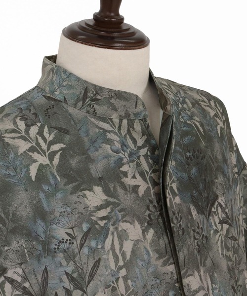 Jih Nunc（ジーヌンク）の「ms6212-リーフ総柄スタンドカラープルオーバーシャツ(JIH-R1142)（シャツ/ブラウス・メンズ・ベージュ/チャコール・L/M/S）」の22枚目の写真