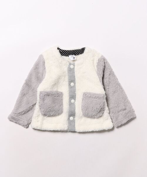 RAGMART（ラグマート）の「モフモフファージャケット（その他アウター・キッズ・ブラック/オフホワイト・80ｃｍ/90cm）」の2枚目の写真