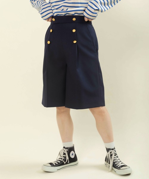 CHILD WOMAN(チャイルドウーマン)の「TWツイル セーラーハーフパンツ(その他パンツ・レディース・ネイビー・36/38)」の1枚目の写真
