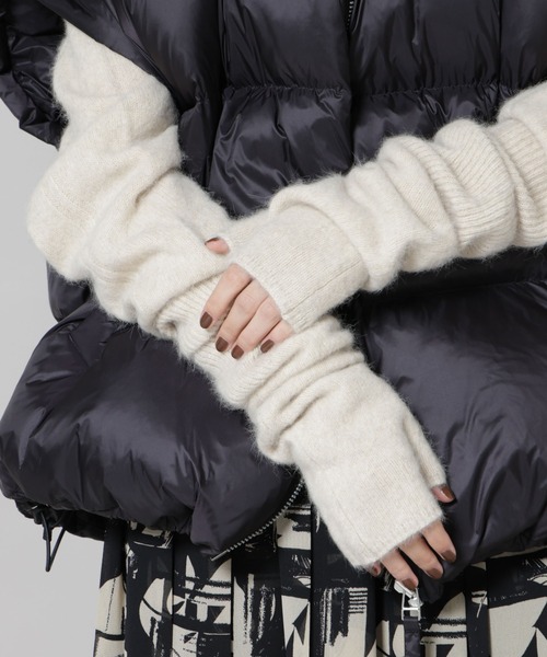 NANO universe（ナノユニバース）の「ウォッシャブルフォックスロンググローブ（手袋・レディース・チャコール/モカ/アイボリー・FREE）」の3枚目の写真