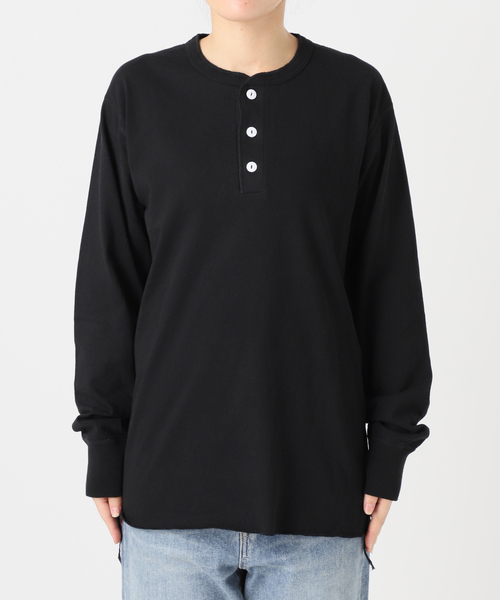 FRAMeWORK(フレームワーク)の「Healthknit/ヘルスニット ヘンリーロングスリーブ(Tシャツ/カットソー・レディース・ネイビー/ホワイト/レッド/ブラック/アイボリー・FREE)」の15枚目の写真