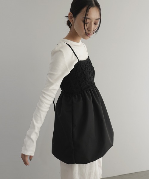 hellam（へラム）の「ケーブルバルーンキャミトップス（キャミソール・レディース・ブラック/アイボリー・FREE）」の17枚目の写真