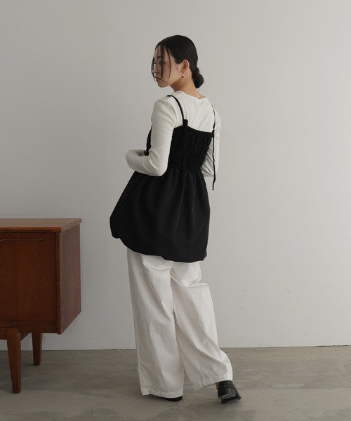 hellam（へラム）の「ケーブルバルーンキャミトップス（キャミソール・レディース・ブラック/アイボリー・FREE）」の18枚目の写真