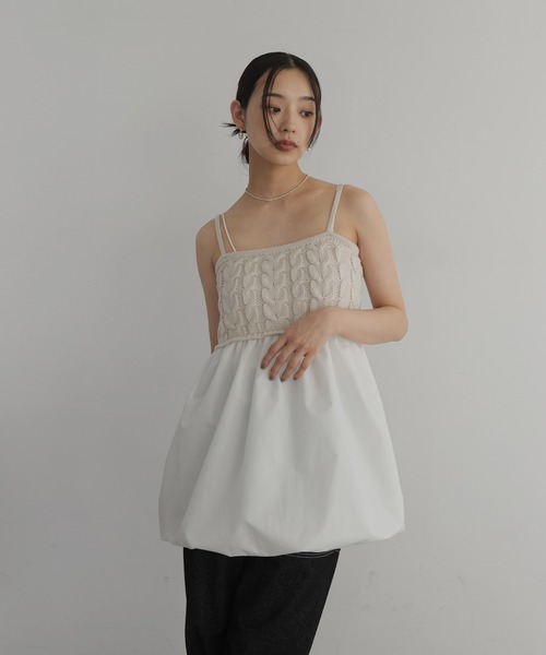hellam（へラム）の「ケーブルバルーンキャミトップス（キャミソール・レディース・ブラック/アイボリー・FREE）」の11枚目の写真