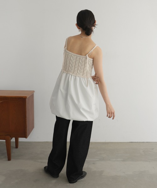 hellam（へラム）の「ケーブルバルーンキャミトップス（キャミソール・レディース・ブラック/アイボリー・FREE）」の12枚目の写真