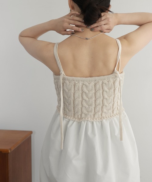 hellam（へラム）の「ケーブルバルーンキャミトップス（キャミソール・レディース・ブラック/アイボリー・FREE）」の14枚目の写真