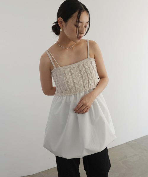 hellam（へラム）の「ケーブルバルーンキャミトップス（キャミソール・レディース・ブラック/アイボリー・FREE）」の15枚目の写真